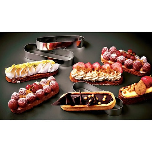 6Pcs Oblong Tart Mould 130X40X20Mm 6